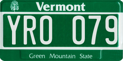 VT license plate YRO079