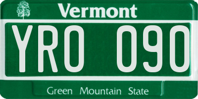 VT license plate YRO090