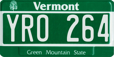 VT license plate YRO264