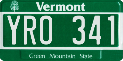 VT license plate YRO341