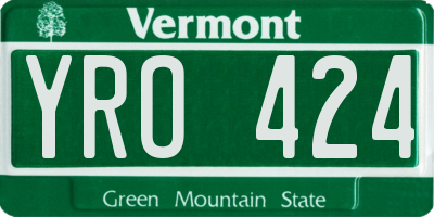 VT license plate YRO424