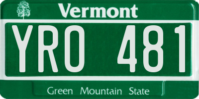 VT license plate YRO481