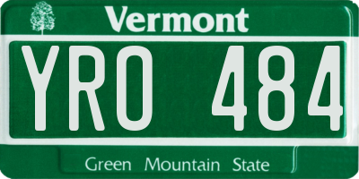 VT license plate YRO484