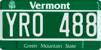 VT license plate YRO488