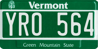 VT license plate YRO564