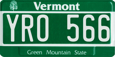 VT license plate YRO566