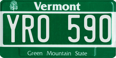 VT license plate YRO590