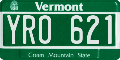 VT license plate YRO621