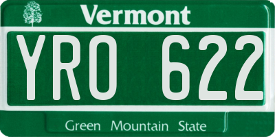 VT license plate YRO622