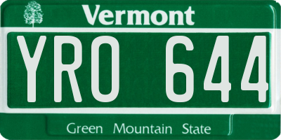 VT license plate YRO644