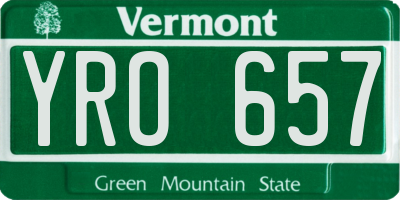 VT license plate YRO657