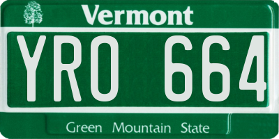 VT license plate YRO664