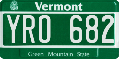 VT license plate YRO682