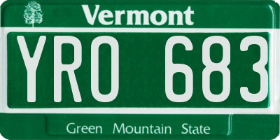 VT license plate YRO683