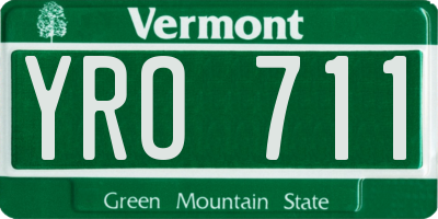 VT license plate YRO711