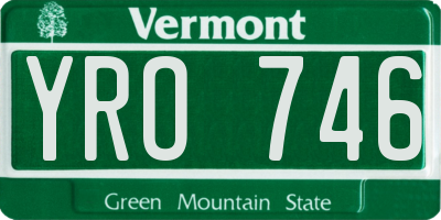 VT license plate YRO746