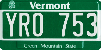 VT license plate YRO753
