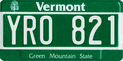 VT license plate YRO821