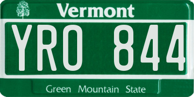 VT license plate YRO844