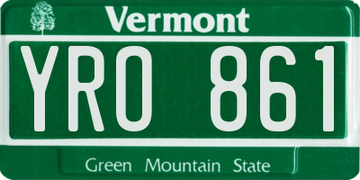 VT license plate YRO861
