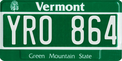 VT license plate YRO864
