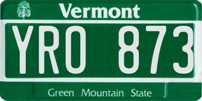 VT license plate YRO873