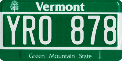 VT license plate YRO878