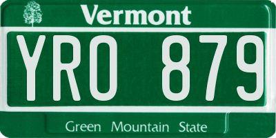 VT license plate YRO879