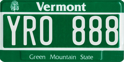 VT license plate YRO888