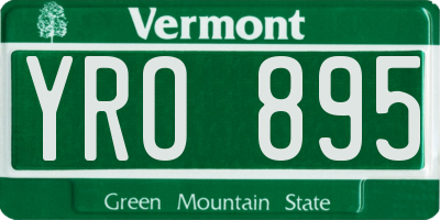 VT license plate YRO895