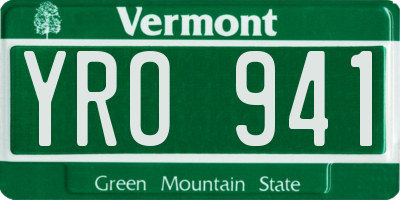 VT license plate YRO941
