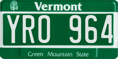 VT license plate YRO964