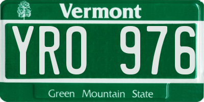 VT license plate YRO976