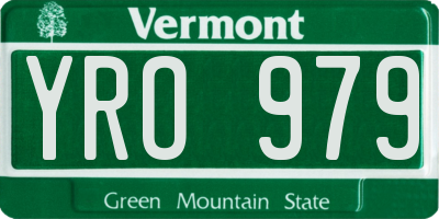 VT license plate YRO979