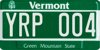 VT license plate YRP004
