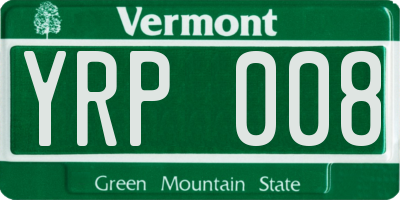 VT license plate YRP008