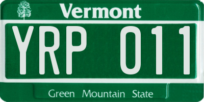 VT license plate YRP011