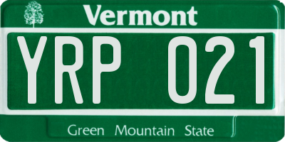 VT license plate YRP021