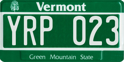 VT license plate YRP023