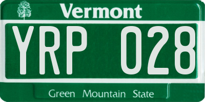 VT license plate YRP028