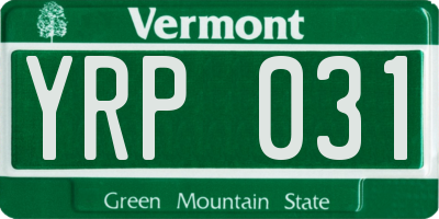 VT license plate YRP031
