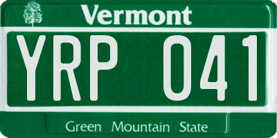 VT license plate YRP041