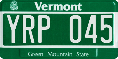 VT license plate YRP045