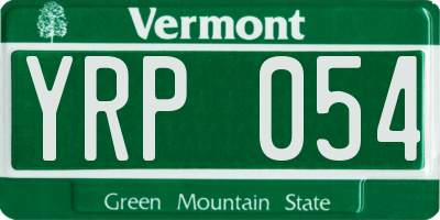 VT license plate YRP054