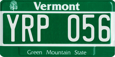 VT license plate YRP056