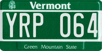 VT license plate YRP064