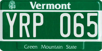VT license plate YRP065