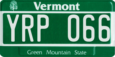 VT license plate YRP066