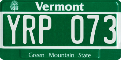 VT license plate YRP073