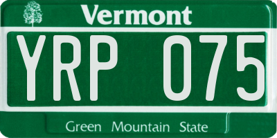 VT license plate YRP075